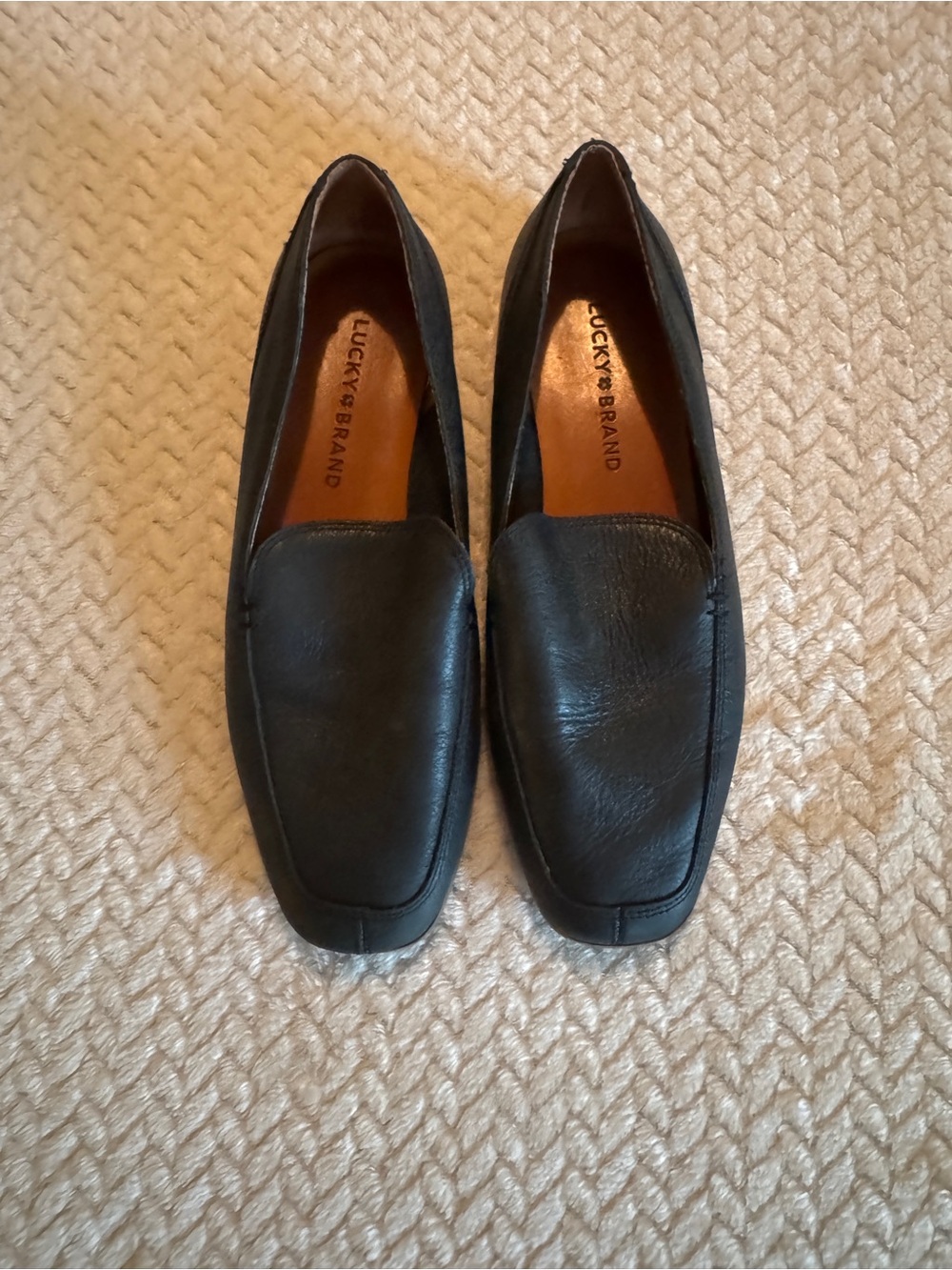 Lucky Brand LK-Canyen Women's Black Leather Slip-On Loafers Size 7.5